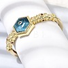 Hexagon Brass Pave Natural Apatite & Cubic Zirconia Cuff Bangles for Women BJEW-Z172-01G-06-3