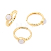 Round Natural Blue Lace Agate Adjustable Rings LS-RJEW-Q817-03G-03-1