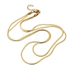 304 Stainless Steel Flat Snake Chain Double Chain Necklaces NJEW-Q039-01G-4