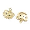 Brass Micro Pave Clear Cubic Zirconia Pendants KK-T085-21E-G-2