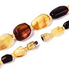 Natural Amber Nuggets Graduated Beaded Necklaces NJEW-T019-09-5