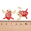 Rack Plating Alloy Enamel Pendants AL-CBA2B10-01G-05-3