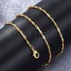 Brass Twisted Bar Link Chain Necklaces NJEW-D302-63G-4