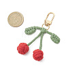 Cotton Cherry Pendants Decorations HJEW-TA00440-3