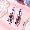 Handmade Glass Seed Beads Arrow Dangle Earrings EJEW-MZ00539-04-1