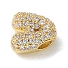 Brass Micro Pave Cubic Zirconia Beads KK-P290-61G-3