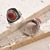 Natural Red Jasper Adjustable Rings G-P560-03AS-25-2