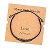 Love Synthetic Non-magnetic Hematite & Wood Beads Morse Code Bracelets WGB6EC0-05-1