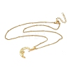 304 Stainless Steel Micro Pave Clear Cubic Zirconia Pendant Necklaces for Women NJEW-Z103-01G-01-4