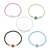 Glass Seed Bead & Natural/ Synthetic Gemstone Stretch Bracelets for Women BJEW-MZ00310-2