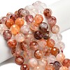 Grade A Natural Red Hematoid Quartz/Ferruginous Quartz Beads Strands G-L642-F03-12mm-1