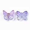 Two Tone Transparent Spray Painted Glass Charms GLAA-N035-08A-G01-2