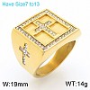 304 Stainless Steel Cubic Zirconia Finger Rings for Men FS-WG9BEFD-10-1