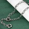 6MM 201 Stainless Steel Textured Horse Eye Link Chain Necklaces for Unisex NJEW-K302-19P-1