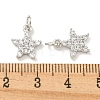 Rack Plating Brass Micro Pave Clear Cubic Zirconia Pendants KK-B093-12B-P-3