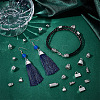 100Pcs 10 Style Tibetan Style Alloy Cord Ends TIBEP-PH0001-50-4