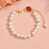 Plastic Imitation Pearl Beaded Bracelets for Women GU0382-2-1