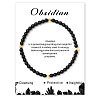 Natural Obsidian Beaded Stretch Bracelets for Women WA9993-7-1