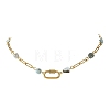 Natural Larimar Nuggets Beaded Chain Necklaces NJEW-JN06508-03-2