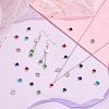 Unicraftale 48Pcs 8 Colors Electroplated Natural Quartz Stainless Steel Faceted Heart Charms STAS-UN0056-89-2