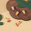 5Pcs Boot Baking Paint Glass Enamel  Beads LAMP-TADJ0001-08A-5