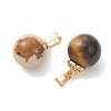 4Pcs 4 Styles Natural Lapis Lazuli & Carnelian & Tiger Eye & Picture Jasper Pendants PALLOY-JF05228-2