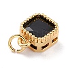 Real 18K Gold Plated Brass Inlaid Cubic Zirconia Charms ZIRC-L100-073G-03-4