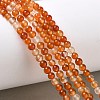 Round Natural Red Agate Bead Strands G-M257-4mm-26-7
