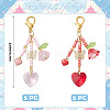 10Pcs 2 Styles Glass Seed Beaded Pendant Decorations HJEW-SZ00134-2