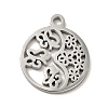 Non-Tarnish 304 Stainless Steel Textured Pendants STAS-J040-04B-P-2