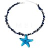 Bohemian Summer Beach Resin Starfish Pendant Natural Sodalite Chip Beaded Necklaces WGA12D3-01-5