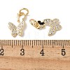 Brass Micro Pave Clear Cubic Zirconia Pendants KK-Q031-46G-03-3