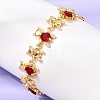 Brass Micro Pave Cubic Zirconia Link Chain Bracelets for Women BJEW-D457-01G-3