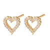 Brass Micro Pave Cubic Zirconia Stud Earrings for Women EJEW-F418-21G-4