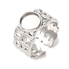 Woven Bezel 304 Stainless Steel Cuff Ring Components SA-CBAD8FA-01P-01-1