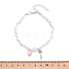 Alloy Acrylic Hot Pink Heart Bowknot Charm Bracelets for Women AL-CBA3C8B-09S-3