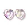 UV Plating Rainbow Iridescent Acrylic Beads PACR-H001-10-3