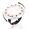 Adjustable Alloy & Iron & Rhinestone Bezel Cup Ring Base with Rotatable Tray MAK-T012-10S-4