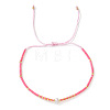 Bohemian Style Adjustable Faux Pearl & Glass Seed Bead Braided Bead Bracelets for Women OE9655-1-1