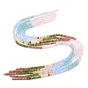 Opalite & Watermelon Stone Glass & Natural Chinese Southern Jade & Quartz Crystal & Rhodonite Beads Strands G-Z135-C01-2x4mm-3
