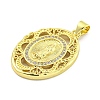 Rack Plating Brass Micro Pave Clear Cubic Zirconia Pendants KK-B091-21G-04-2
