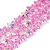 Electroplate Transparent Glass Beads Strands EGLA-Q136-01A-13-1