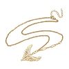 304 Stainless Steel Micro Pave Clear Cubic Zirconia Pendant Necklaces for Women NJEW-Z103-01G-07-4