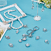 50Pcs 10 Styles Alloy Crystal Rhinestone Pendants ALRI-PH0001-35-2