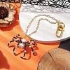 Glass & Shell Pearl Beads Spider Pendant Decorations HJEW-JM02075-2