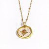 Brass & Epoxy Resin Glitter Powder Pendant Necklaces for Women WG08644-05-1
