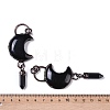 Natural Obsidian Crescent Moon Big Pendants G-B073-04R-05-2