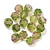 549Pcs Round Corrugated Transparent Acrylic Beads Two Tone MACR-K359-21A-1