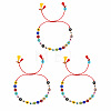 Handmade Lampwork Evil Eye Braid Bead Bracelet Sets BT5726-5