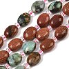 Natural African Turquoise(Jasper) & Rose Quartz & Red Aventurine & Indian Agate & Synthetic Goldstone Beads Strands G-Z135-A08-2